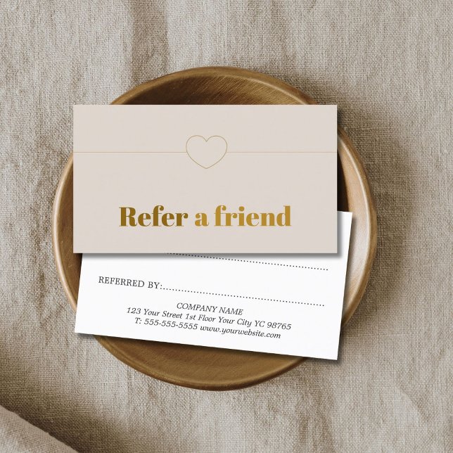 Minimalistisk Elegant Beige Golden Beauty Rabattkort (Skapare uppladdad)