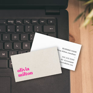 Minimalistisk Elegant Beige Rosa Consultant Visitkort