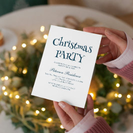 Minimalistisk Elegant blå jul Party Inbjudningar