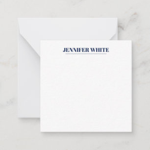 Minimalistisk Elegant, blå och vit, vanlig retro Anteckningskort
