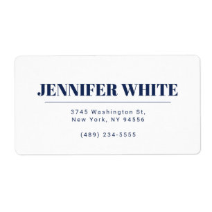 Minimalistisk Elegant, blå och vit, vanlig retro Fraktsedel