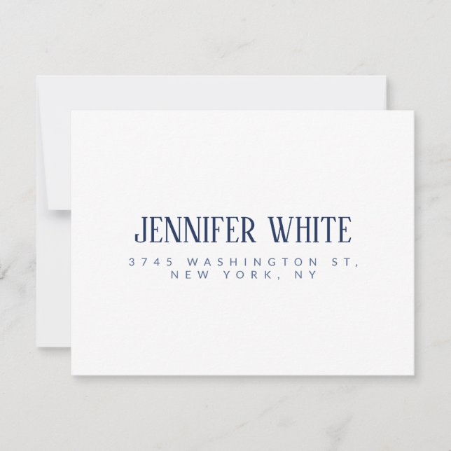 Minimalistisk Elegant, blå och vit, vanlig retro OSA Kort (Framsida)