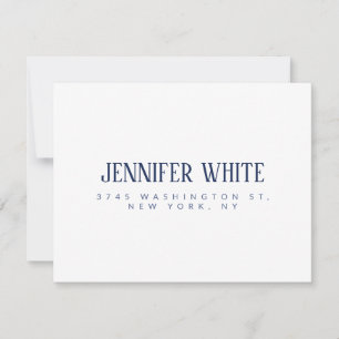 Minimalistisk Elegant, blå och vit, vanlig retro OSA Kort