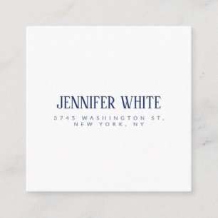 Minimalistisk Elegant, blå och vit, vanlig retro Tilläggskort