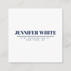 Minimalistisk Elegant, blå och vit, vanlig retro Tilläggskort
