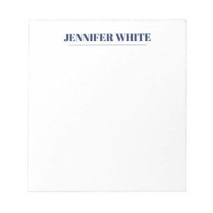 Minimalistisk Elegant Blå & Vit Enkel Retro Anteckningsblock