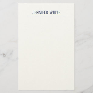 Minimalistisk Elegant Blå & Vit Enkel Retro Brevpapper