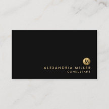 Minimalistisk Elegant Black Guld Monogram