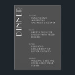 Minimalistisk Elegant Black White Art Deco Bröllop Meny<br><div class="desc">Minimalistisk Elegant Art Deco Bröllop Menu i Svartvitt</div>