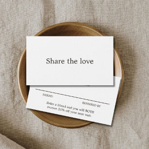 Minimalistisk Elegant Black White Beauty Salon Visitkort