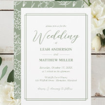 Minimalistisk Elegant Blommig Bröllopsinbjudan