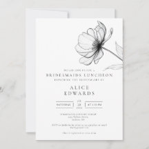 Minimalistisk Elegant Blommig Brudtärnor Lunch