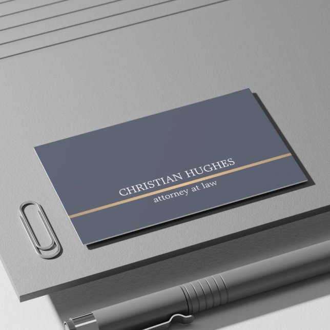 Minimalistisk Elegant Blue Faux Copper Line Attorn Visitkort (Skapare uppladdad)