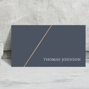 Minimalistisk Elegant Blue Faux Guld Line Consulta Visitkort