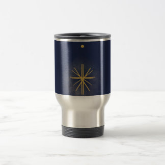 Minimalistisk Elegant Blue med Gult Star Mugg