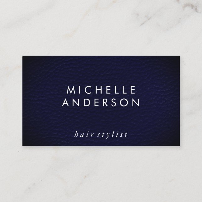 Minimalistisk Elegant Blue Struktur Visitkort (Framsida)