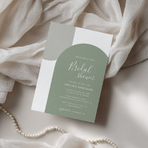 Minimalistisk Elegant Boho-båge Sälggrön Bröllopsd