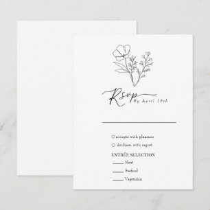 Minimalistisk Elegant Botanisk   Vildblommig Bröll OSA Kort