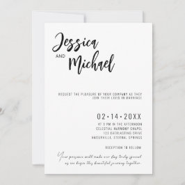 💍 Minimalistisk Elegant bröllop Inbjudningar