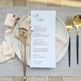 Minimalistisk Elegant bröllop Menu Meny