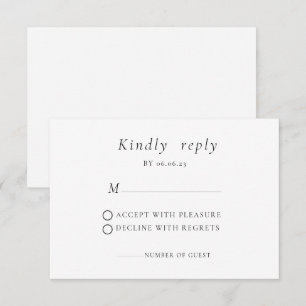Minimalistisk Elegant bröllop OSA kort
