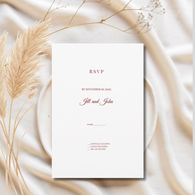 Minimalistisk Elegant Bröllop RSVP-kortmall OSA Kort (Skapare uppladdad)