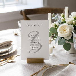 Minimalistisk Elegant Bröllops Bord Nummer 3 Inbjudningar