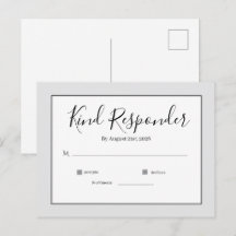 Minimalistisk Elegant Bröllops-Svarskort