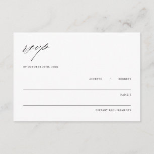 Minimalistisk Elegant Bröllopsbilaga RSVP-kort Tilläggskort