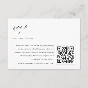Minimalistisk Elegant Bröllopsbilaga RSVP-kort Tilläggskort