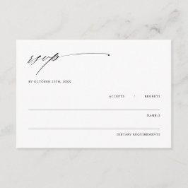 Minimalistisk Elegant Bröllopsbiljett RSVP-kort Tilläggskort