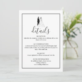 Minimalistisk Elegant Bröllopsdetaljkort Kort