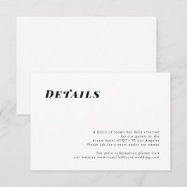 Minimalistisk Elegant Bröllopsdetaljkort OSA Kort