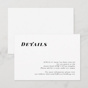 Minimalistisk Elegant Bröllopsdetaljkort OSA Kort