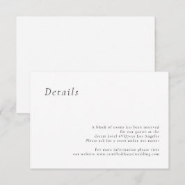 Minimalistisk Elegant Bröllopsdetaljkort OSA Kort