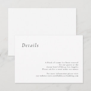 Minimalistisk Elegant Bröllopsdetaljkort OSA Kort