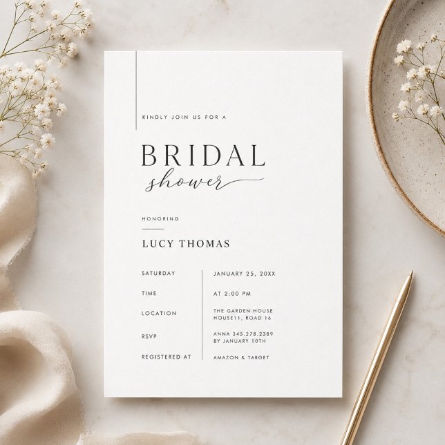 Minimalistisk Elegant Bröllopsdusch-inbjudan . Inbjudningar (Skapare uppladdad)