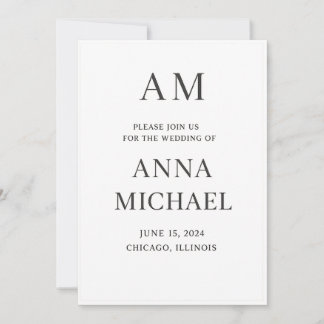Minimalistisk Elegant Bröllopsinbjudan – Lyx Stil Inbjudningar