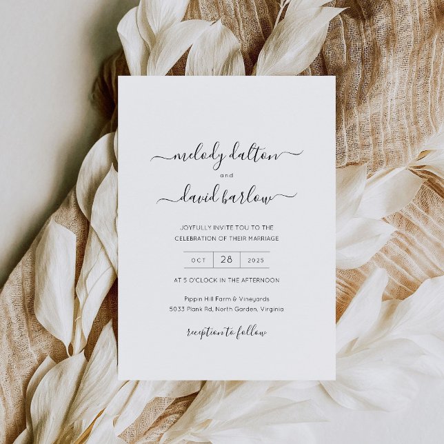 Minimalistisk Elegant Bröllopsinbjudan Mall (Modern Elegant Wedding Invitation )