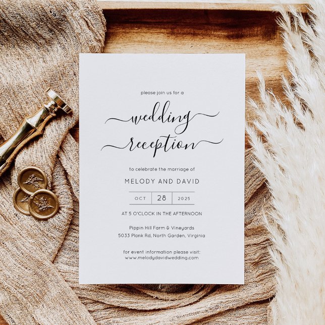 Minimalistisk Elegant Bröllopsinbjudan Mall (Elegand Moderm Wedding Reception Invitation)