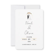 Minimalistisk elegant bröllopsinbjudan med script-