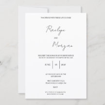 Minimalistisk Elegant Bröllopsinbjudan
