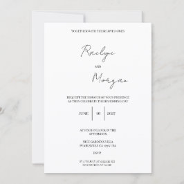 Minimalistisk Elegant Bröllopsinbjudan Tack Kort