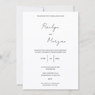 Minimalistisk Elegant Bröllopsinbjudan Tack Kort