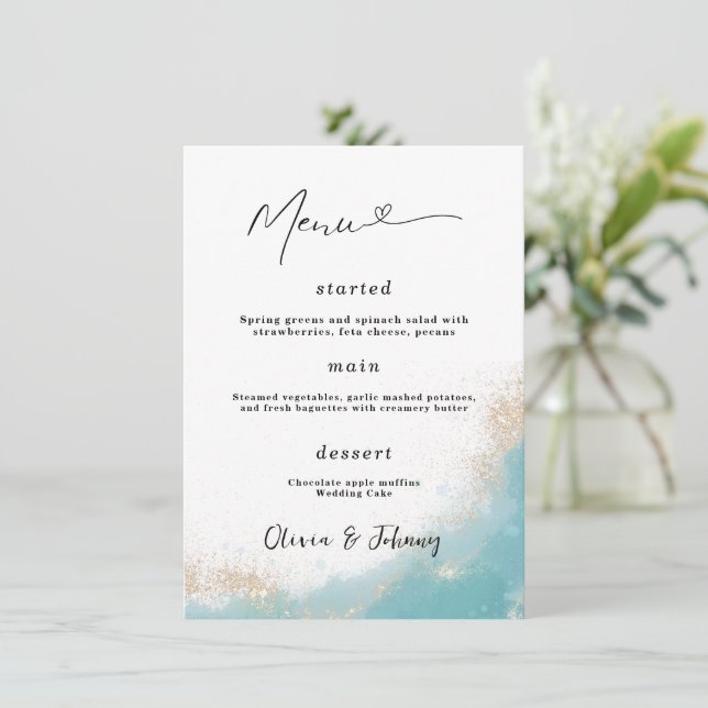 Minimalistisk Elegant Bröllopsmeny Affisch Bröllop Meny (Stående Fram)