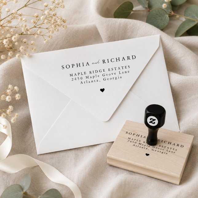 Minimalistisk Elegant Bröllopsreturadress Stämpel (Skapare uppladdad)