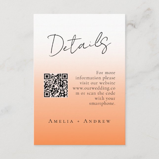 Minimalistisk Elegant Bröllopsskrift Tilläggskort (Framsida)