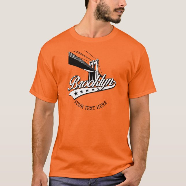 Minimalistisk Elegant Brooklyn-design Orange Tröja (Framsida)