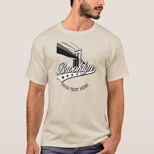 Minimalistisk Elegant Brooklyn Design Sand T-shirt (Framsida)