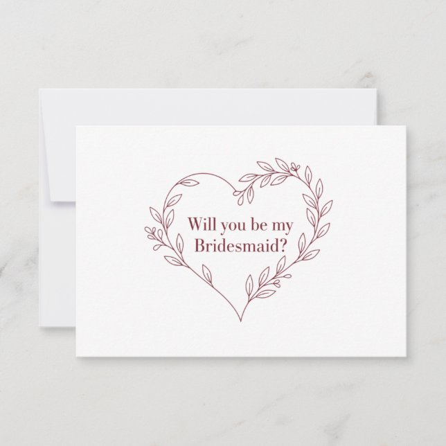 Minimalistisk Elegant Brudtärning Förslag Kort (Framsida)